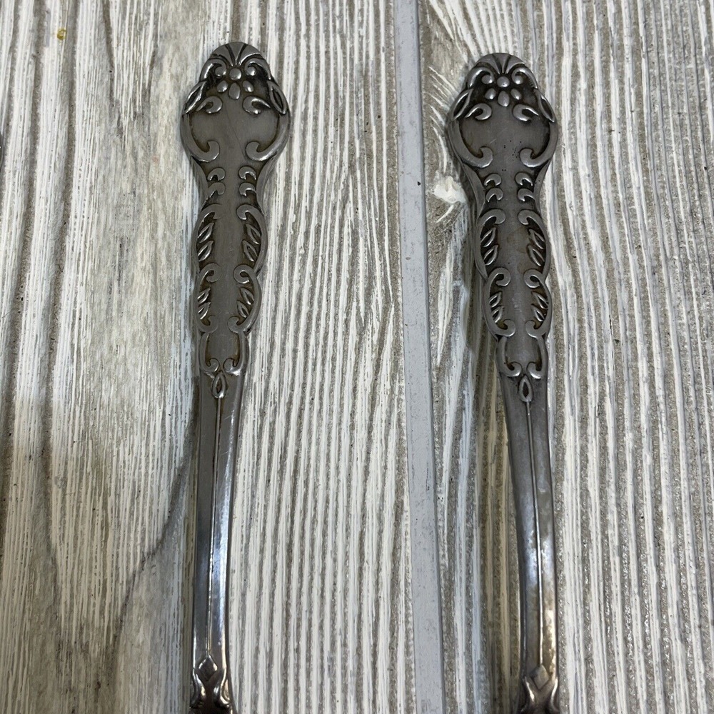 National Stainless Japan Floral Scroll Flatware Set 6 Spoons 2 Tablespoons 4 Tea - Picture 4 of 8